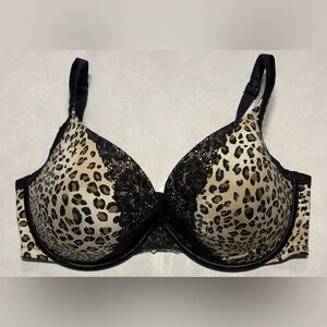 Cacique Animal Print Bra with Black Lace